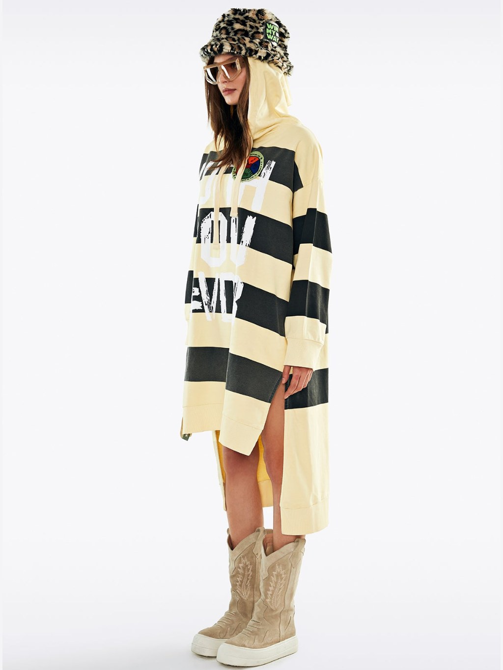 #VDR Striped Yellow šaty Veľkosť: L