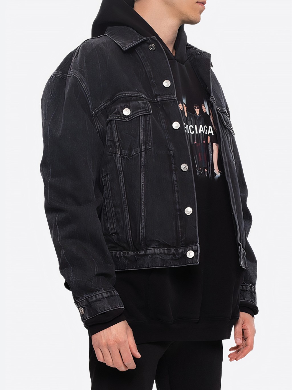 BALENCIAGA Style Black mikina Veľkosť: M – Obrázok 3