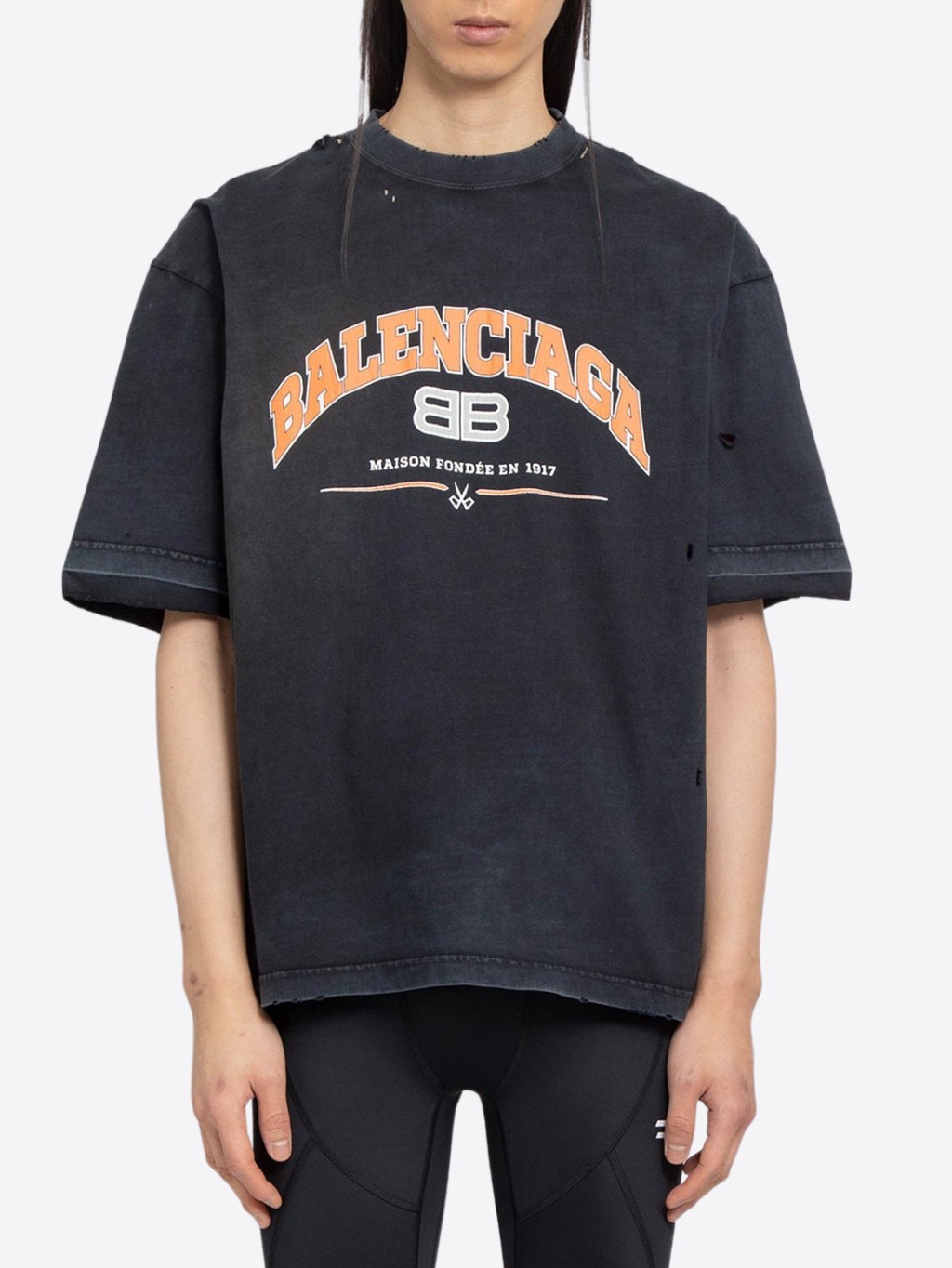 BALENCIAGA Maison Black tričko Veľkosť: L