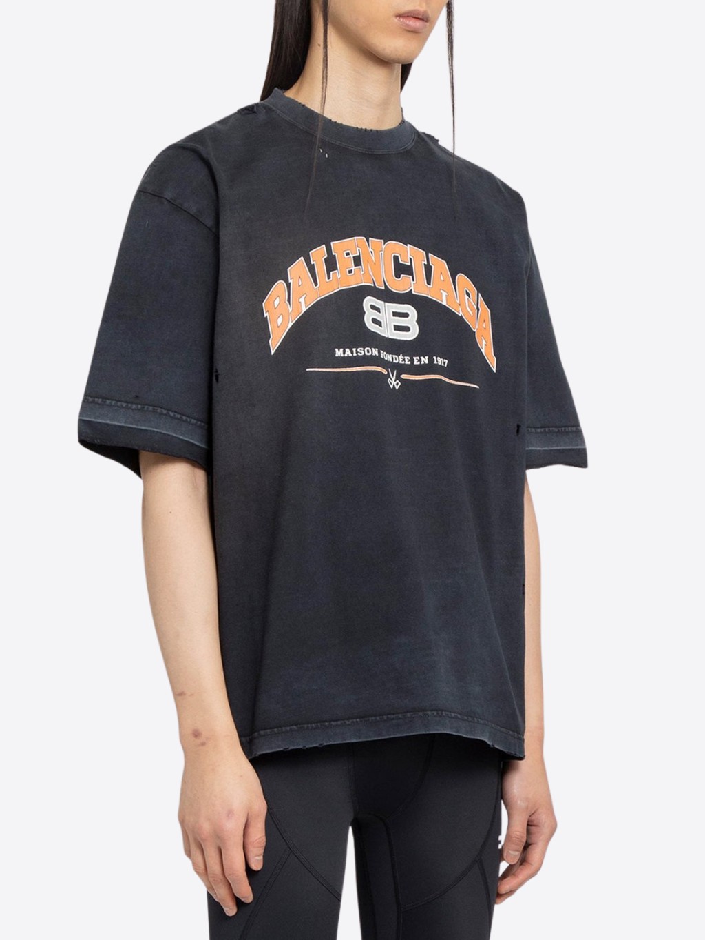 BALENCIAGA Maison Black tričko Veľkosť: L – Obrázok 3