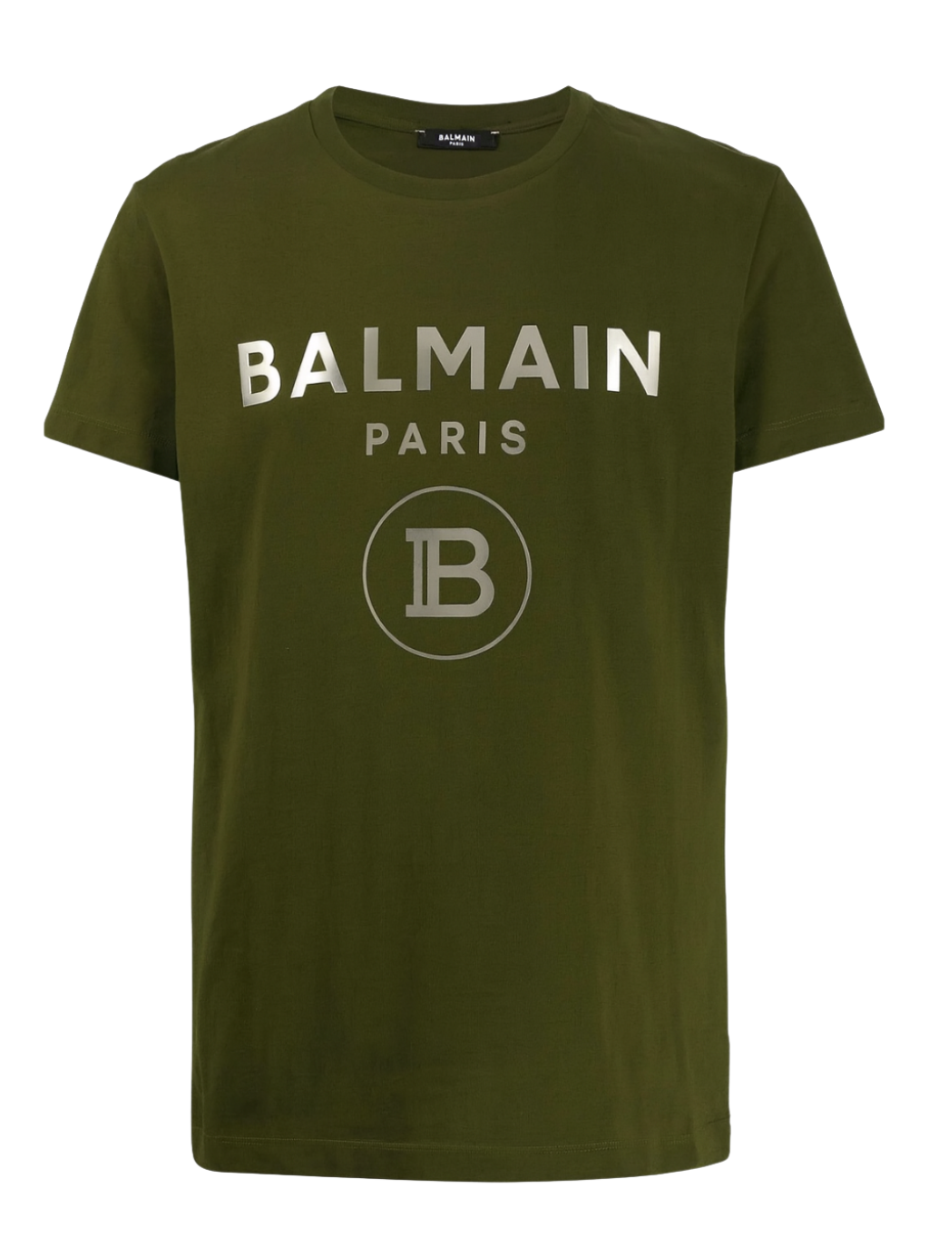 BALMAIN Paris Shiny Logo Green tričko L