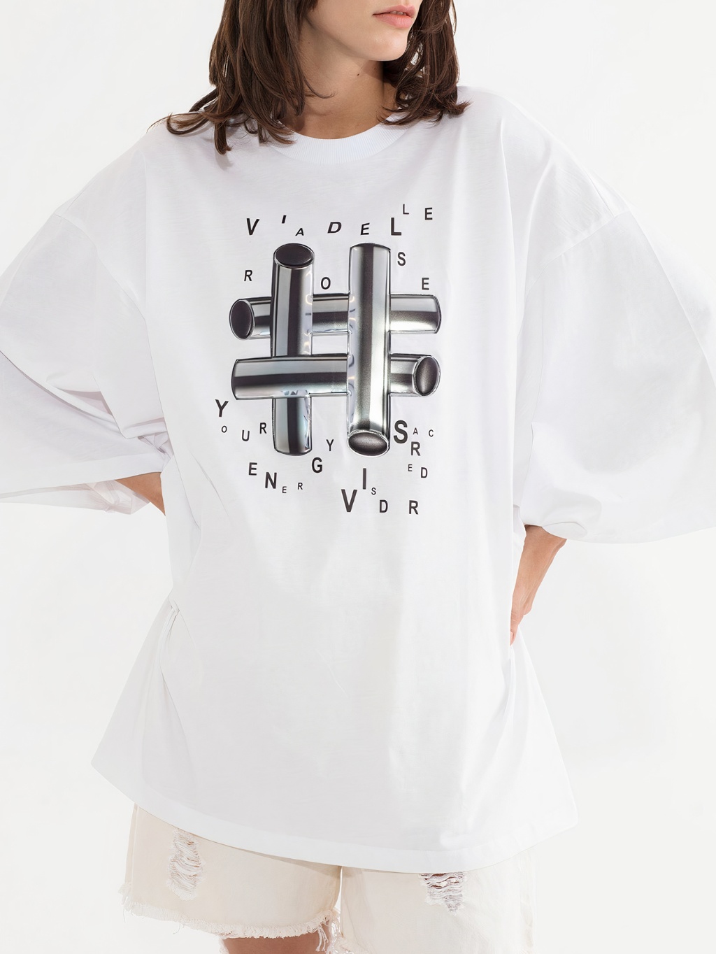 #VDR Hashtag Logo White tričko Veľkosť: Univerzálna – Obrázok 5