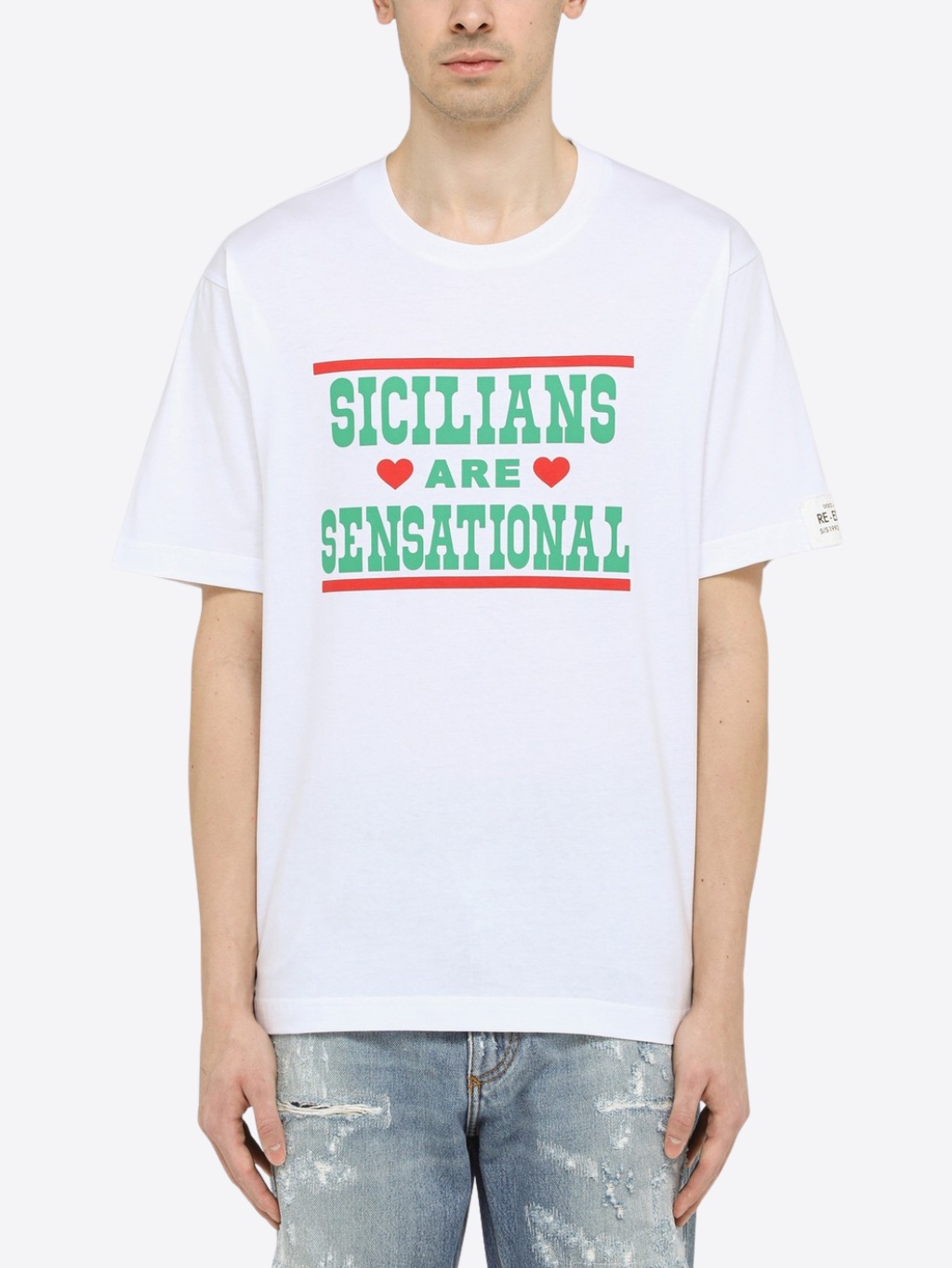 DOLCE & GABBANA Sicilians White tričko Veľkosť: L