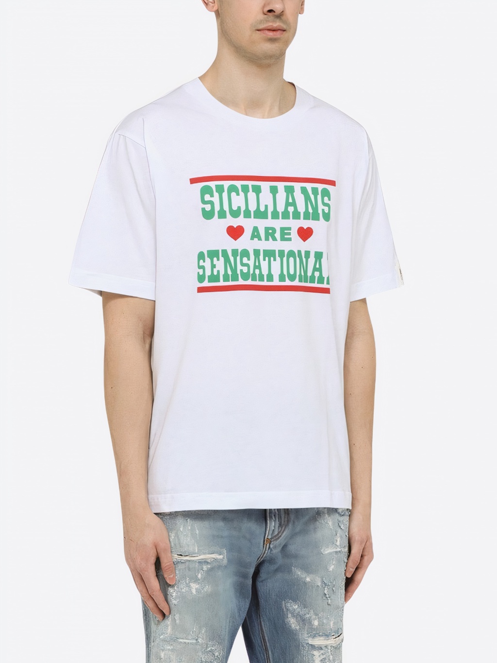 DOLCE & GABBANA Sicilians White tričko Veľkosť: S – Obrázok 3