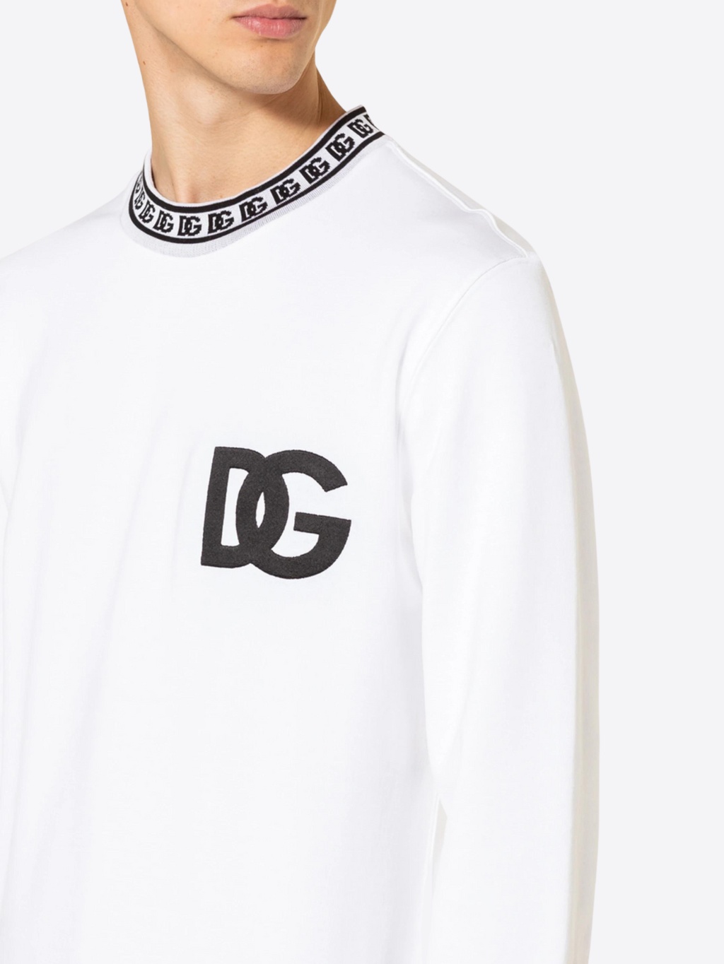 DOLCE & GABBANA Plain White mikina Veľkosť: L – Obrázok 4