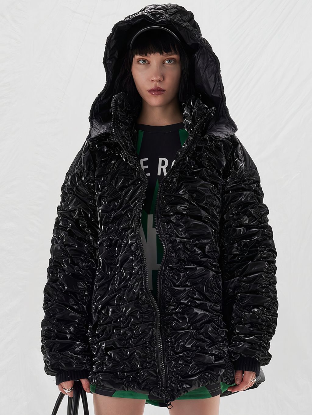 #VDR Crumpled Black bunda Veľkosť: Univerzálna