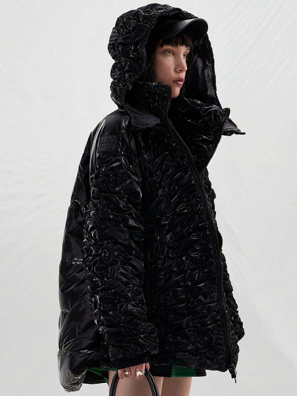 #VDR Crumpled Black bunda Veľkosť: Univerzálna – Obrázok 3