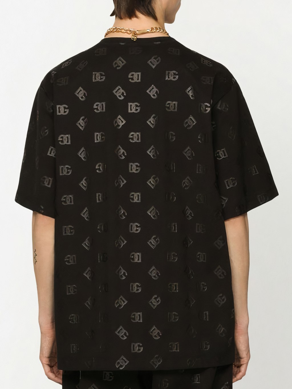 DOLCE & GABBANA Monogram Black tričko Veľkosť: XXL – Obrázok 3