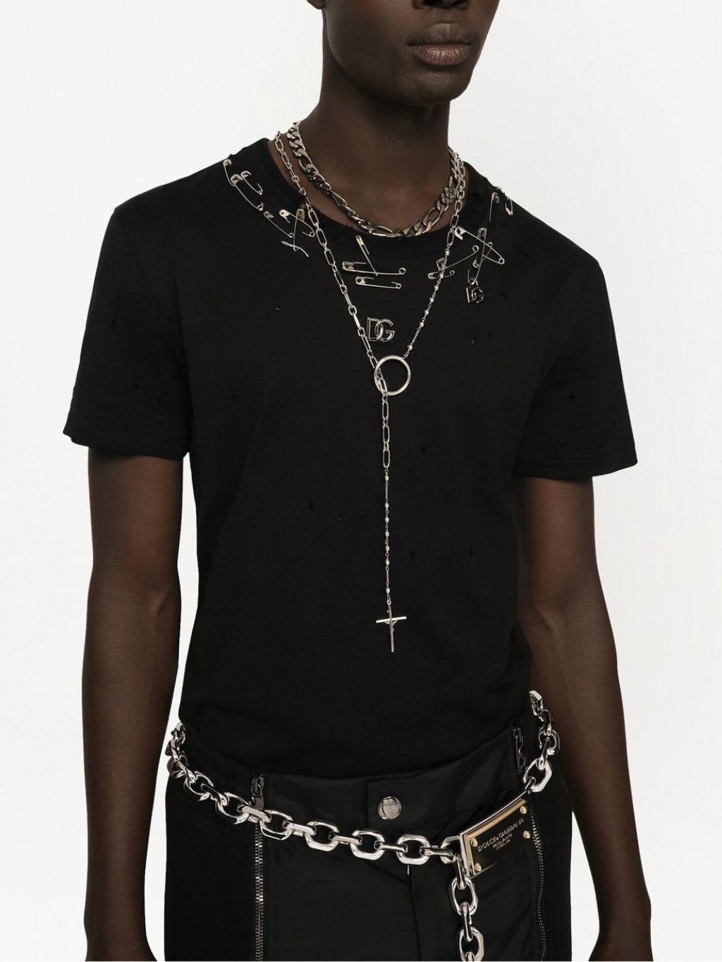 DOLCE & GABBANA Embellished Black tričko Veľkosť: XXL