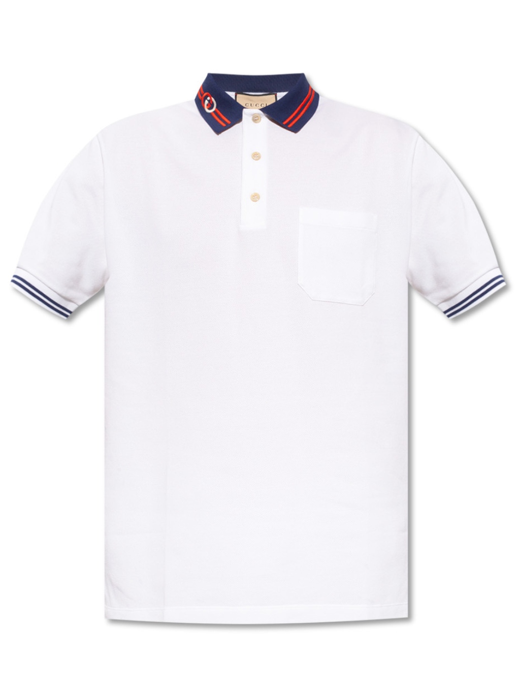 GUCCI Cotton Piquet White polo tričko M