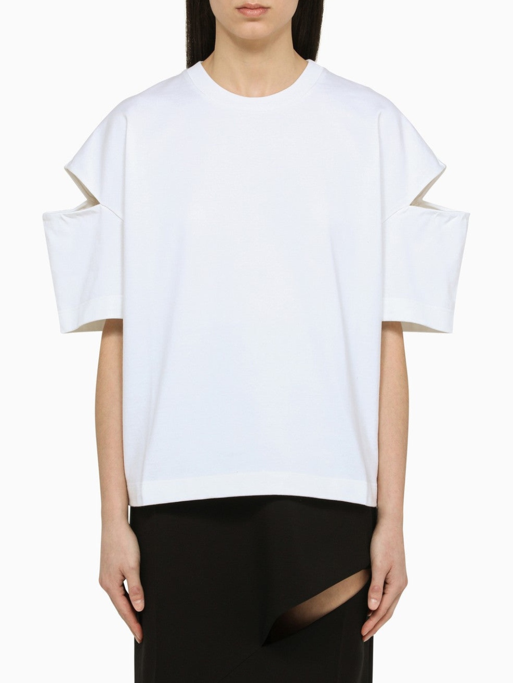 ALEXANDER MCQUEEN Cut-Out White tričko Veľkosť: S