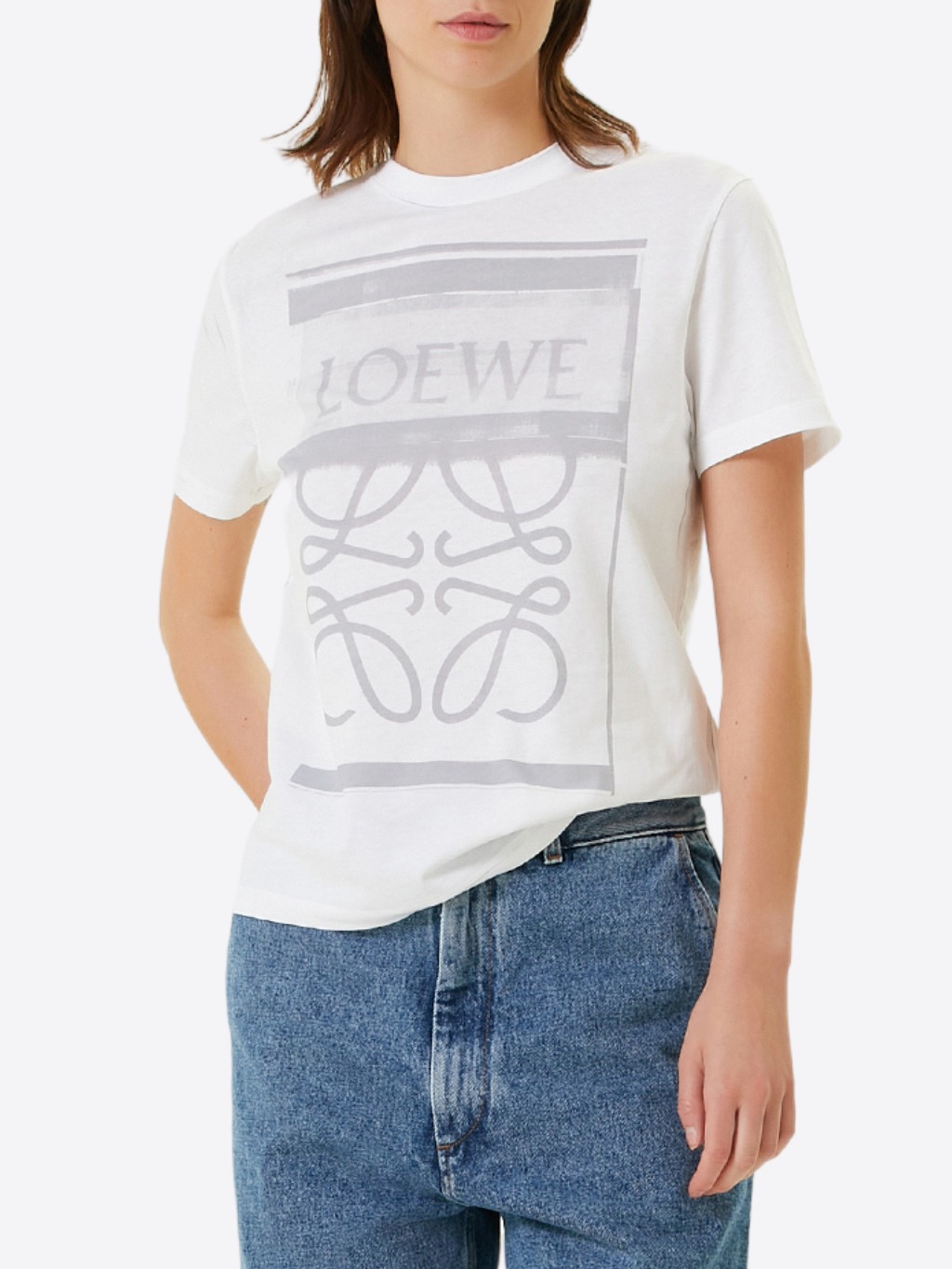 LOEWE Logo Grey White tričko Veľkosť: L