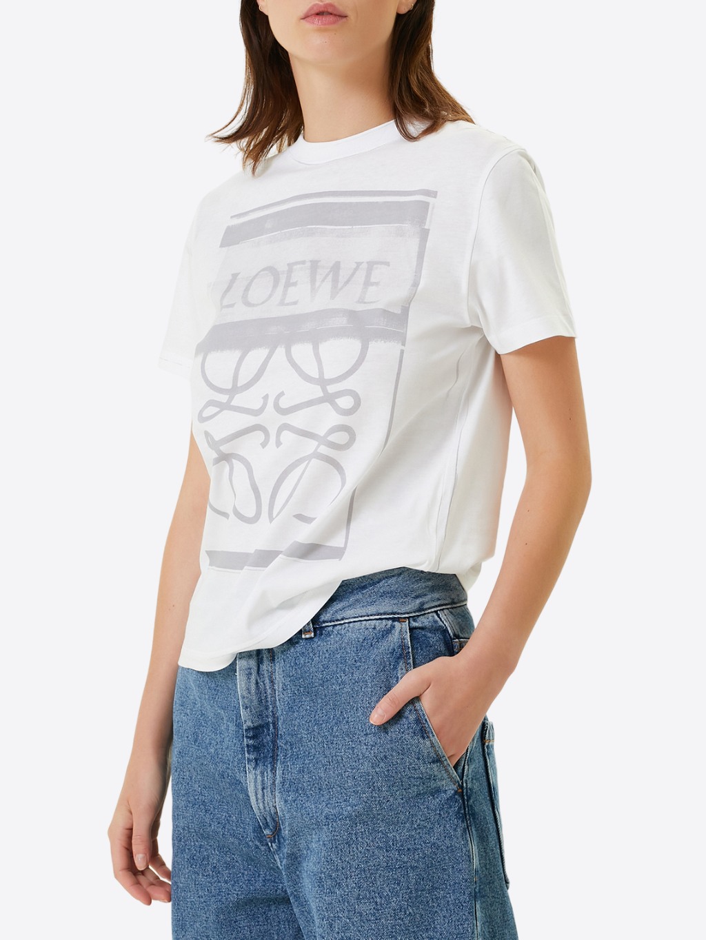 LOEWE Logo Grey White tričko Veľkosť: L – Obrázok 3