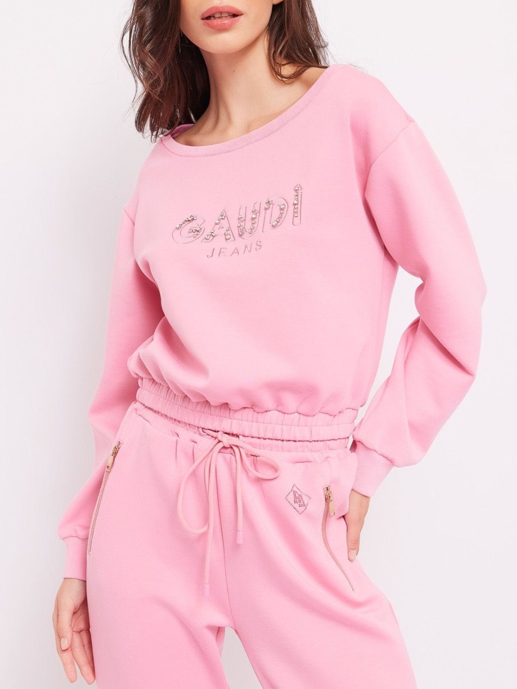 GAUDI Rhinestones Pink mikina