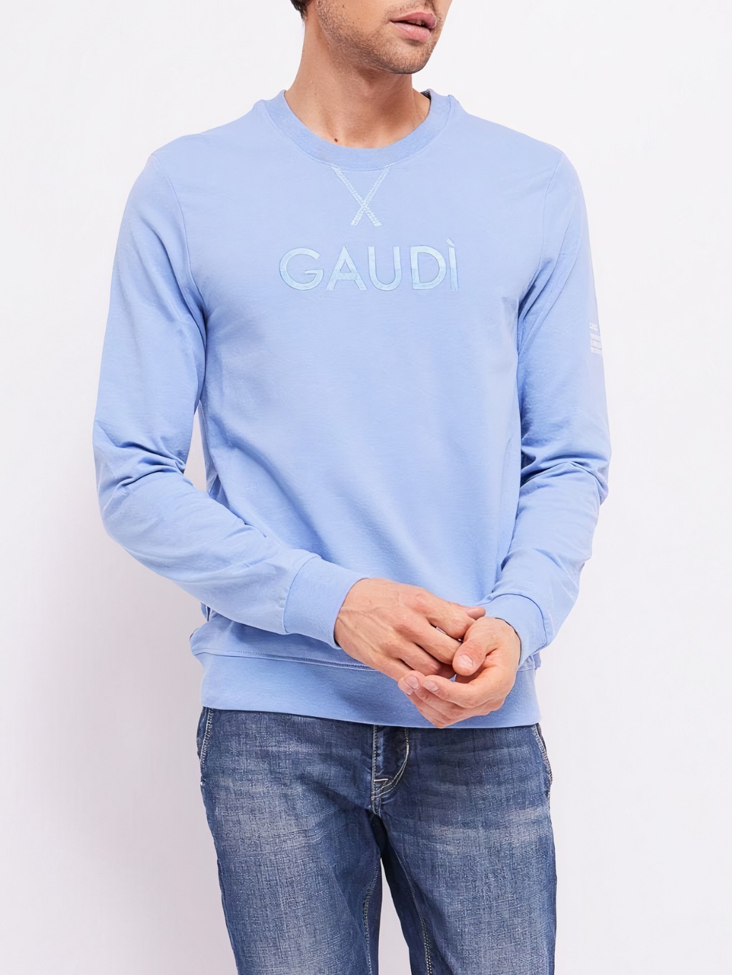GAUDI Embroidered Logo Blue mikina