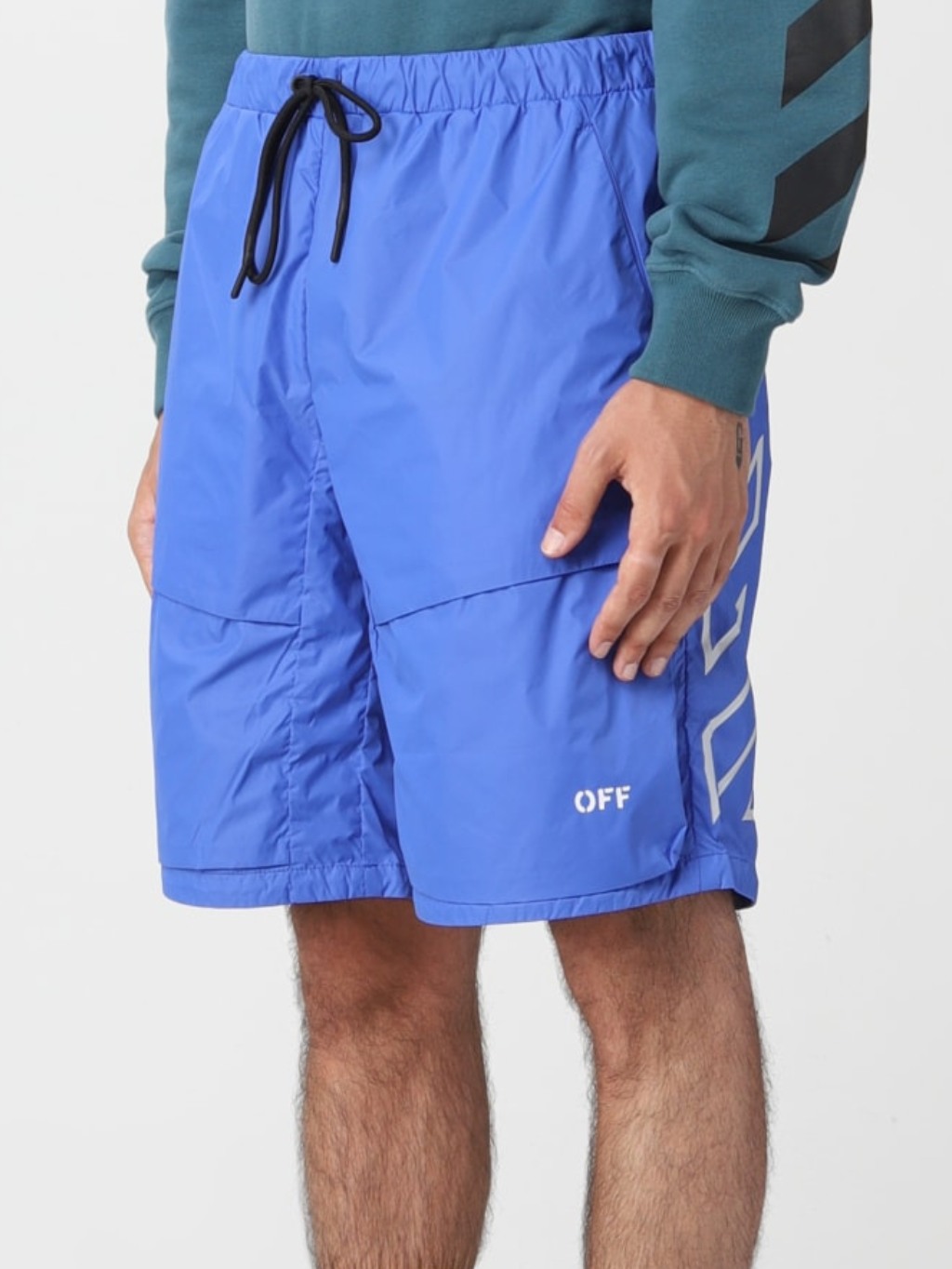OFF-WHITE Stamp blue kraťasy Veľkosť: XL – Obrázok 3