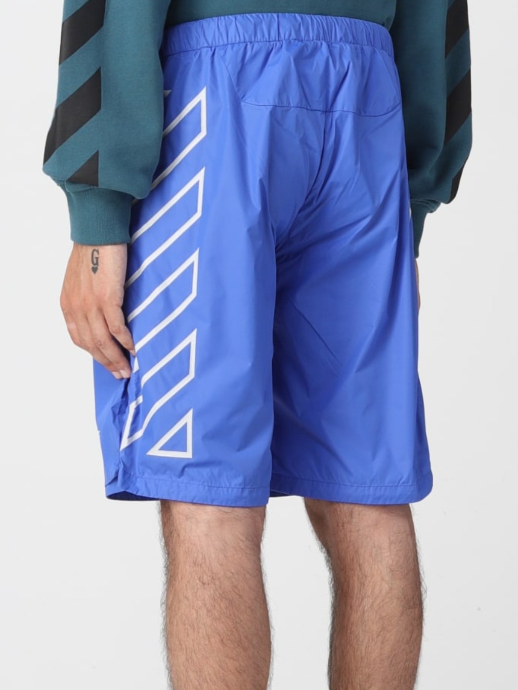 OFF-WHITE Stamp blue kraťasy Veľkosť: XL – Obrázok 4