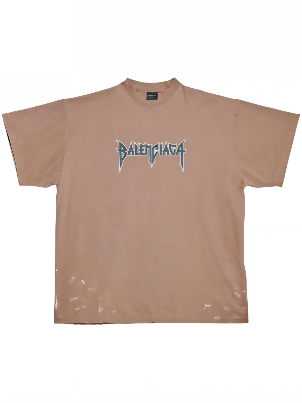 BALENCIAGA Metal Logo Brown tričko Veľkosť: S