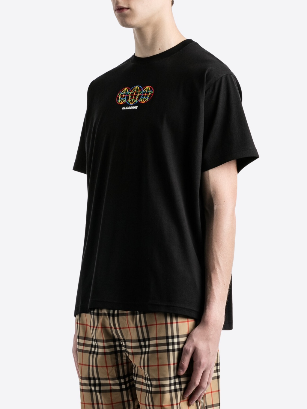 BURBERRY Globe Black tričko Veľkosť: XS – Obrázok 3
