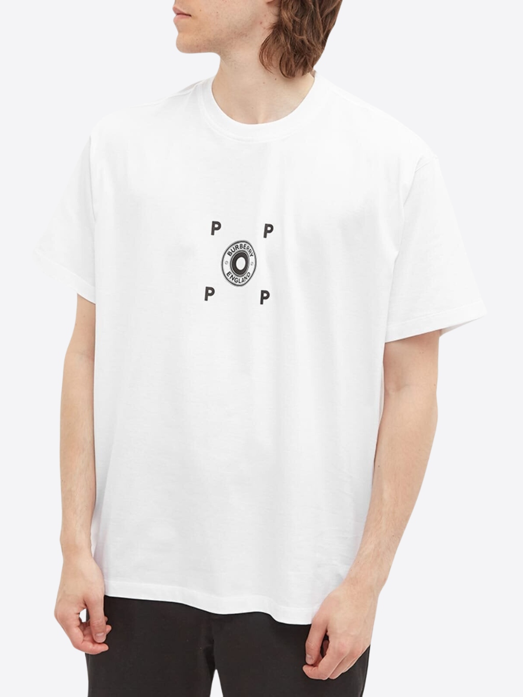 BURBERRY X POP White tričko Veľkosť: XL
