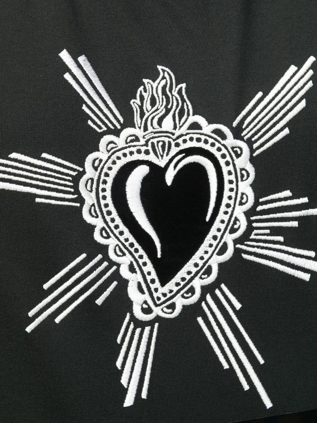 DOLCE & GABBANA Heart Embroidered Black tričko Veľkosť: XXL – Obrázok 5