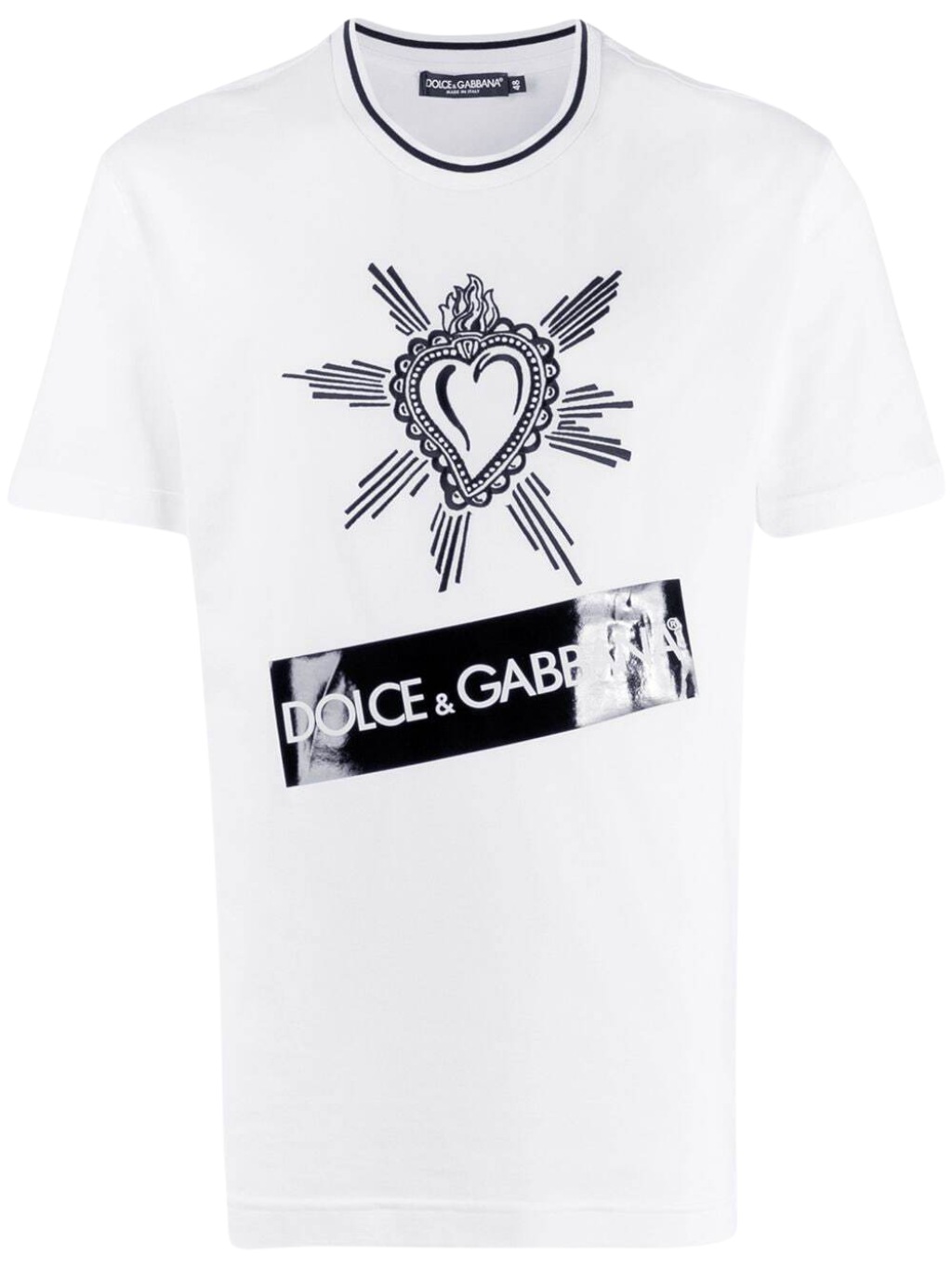 DOLCE & GABBANA Heart Embroidered White tričko S