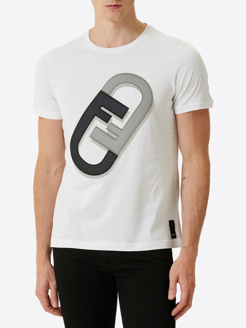 FENDI 3D Logo White tričko Veľkosť: S