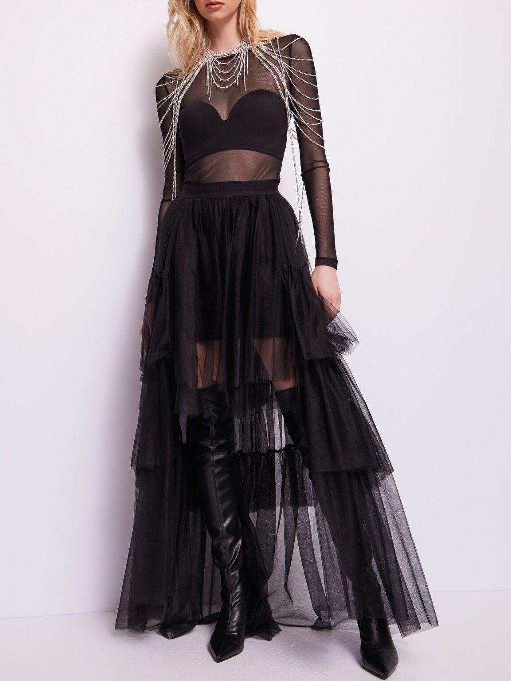GAUDI Tulle Black top Veľkosť: M – Obrázok 4