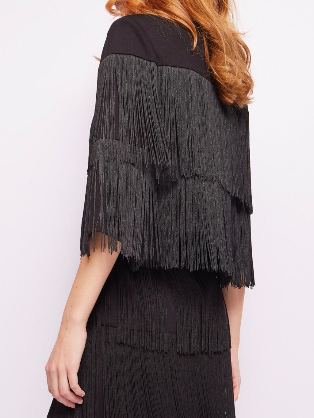 GAUDI Fringed Black sako Veľkosť: M