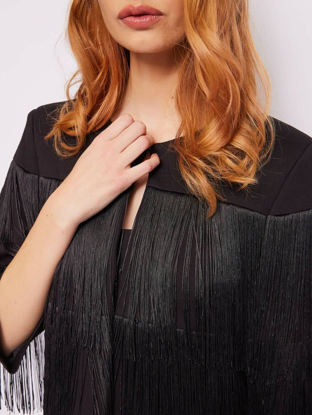 GAUDI Fringed Black sako Veľkosť: XS – Obrázok 3