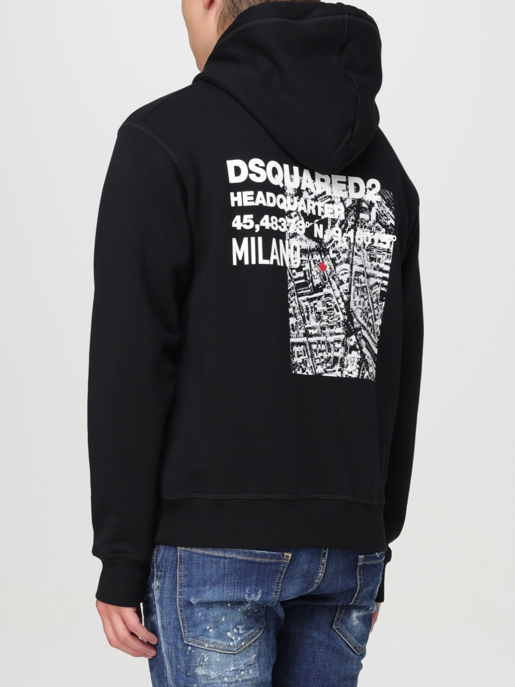 DSQUARED2 Headquarter Black mikina Veľkosť: XXL – Obrázok 3