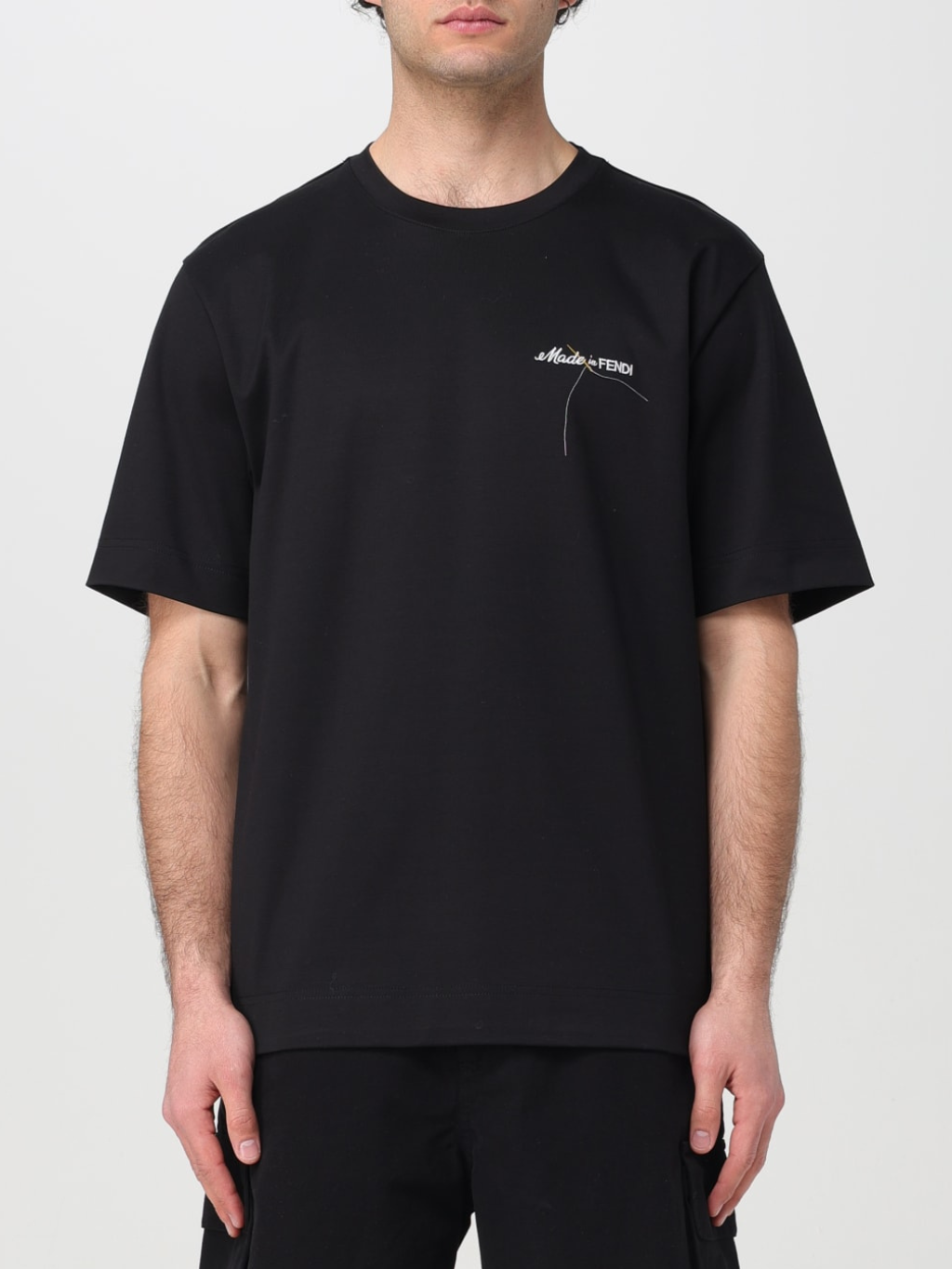 FENDI Embroidery Black tričko Veľkosť: S