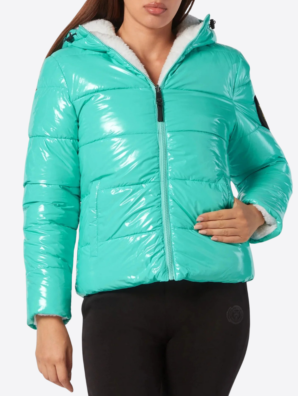 PLEIN SPORT Teddy Turquoise bunda Veľkosť: L
