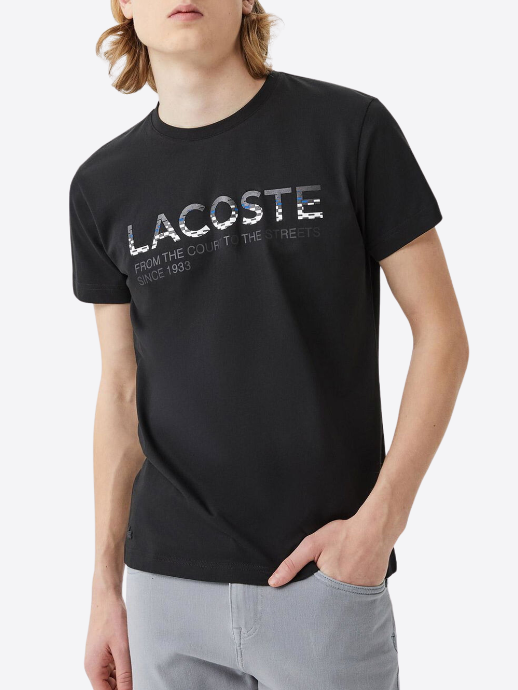LACOSTE Logo Black tričko L