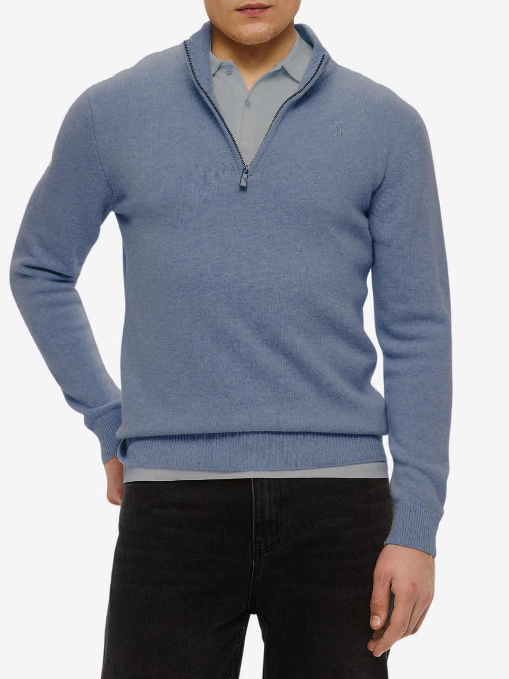 BILLIONAIRE Half Zip Blue sveter L