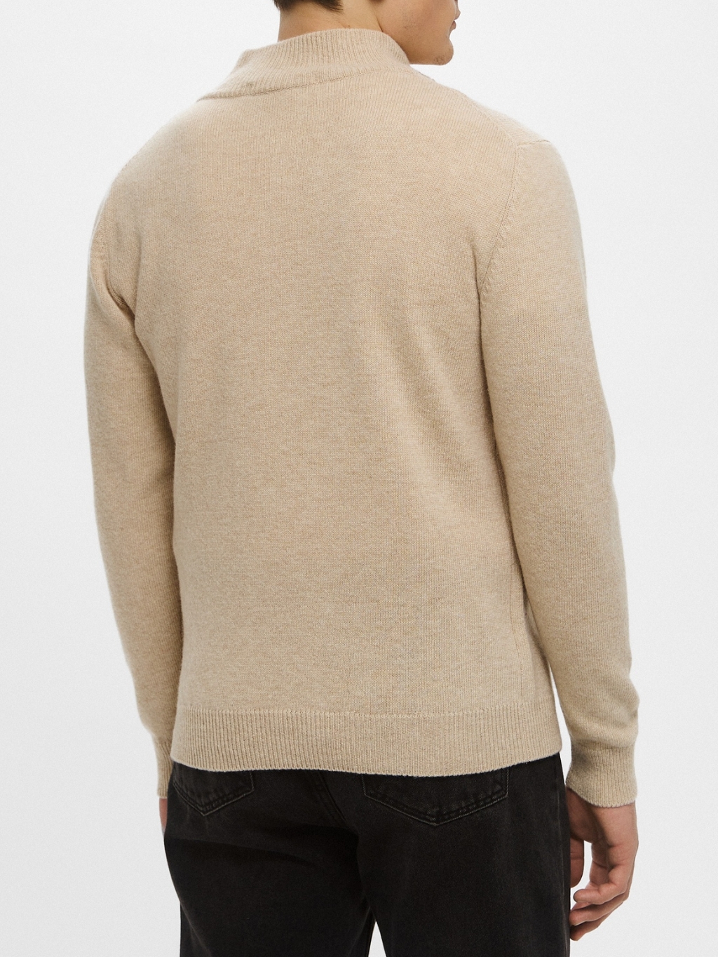 BILLIONAIRE Half Zip Beige sveter Veľkosť: 3XL