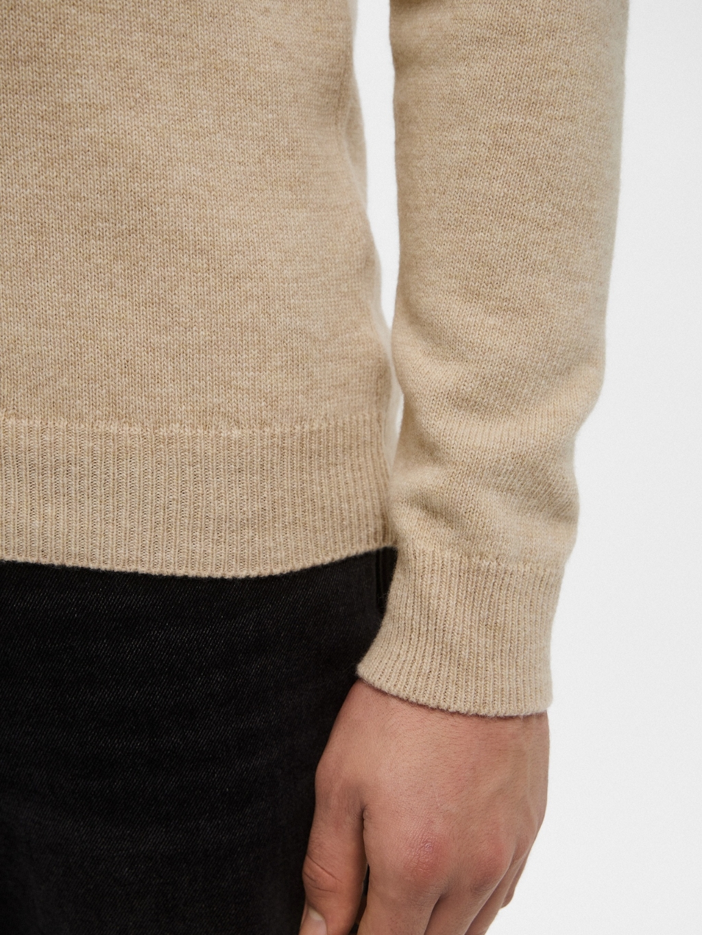 BILLIONAIRE Half Zip Beige sveter Veľkosť: XL – Obrázok 3
