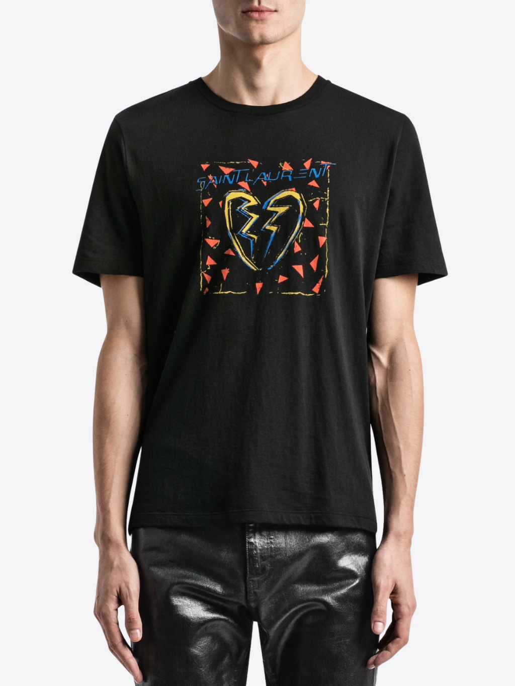 SAINT LAURENT Broken Heart Black tričko Veľkosť: S