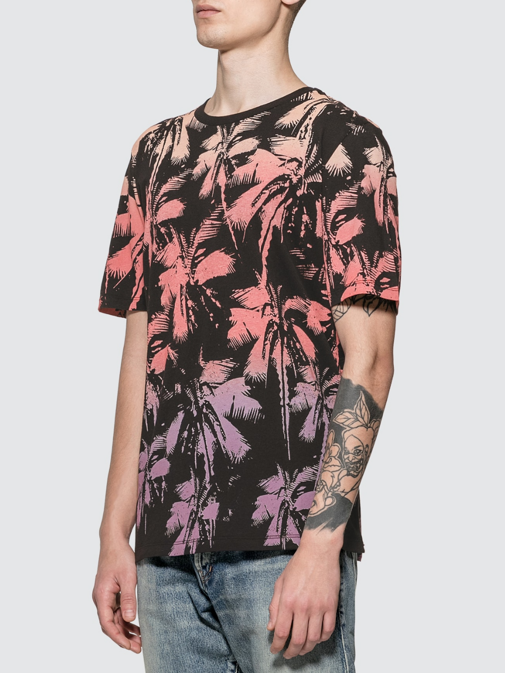 SAINT LAURENT Palm Tree Black tričko Veľkosť: XL – Obrázok 3