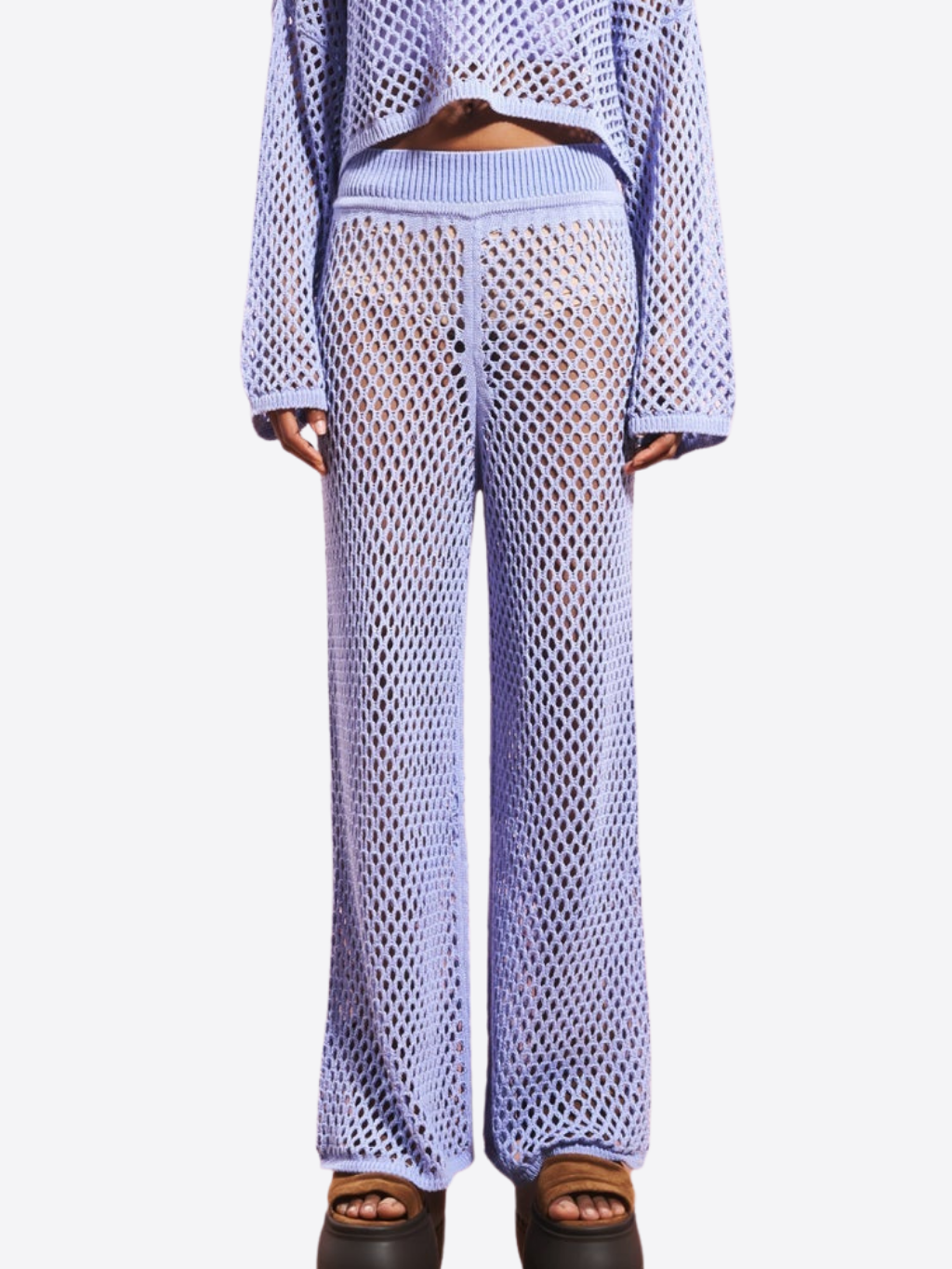 #VDR Knitted Lilac nohavice M