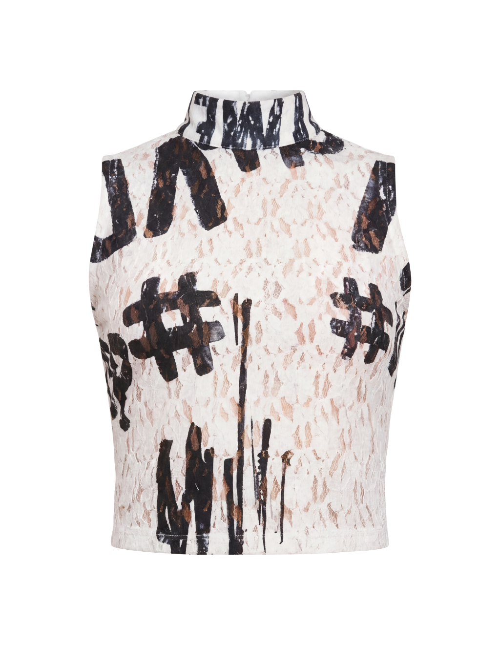 #VDR Lace White crop top Veľkosť: M