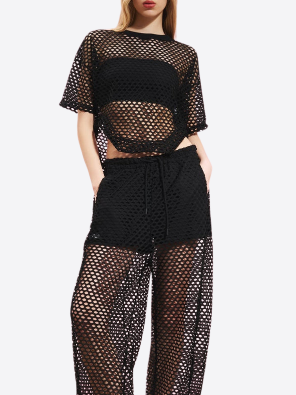 #VDR Mesh Black tričko L