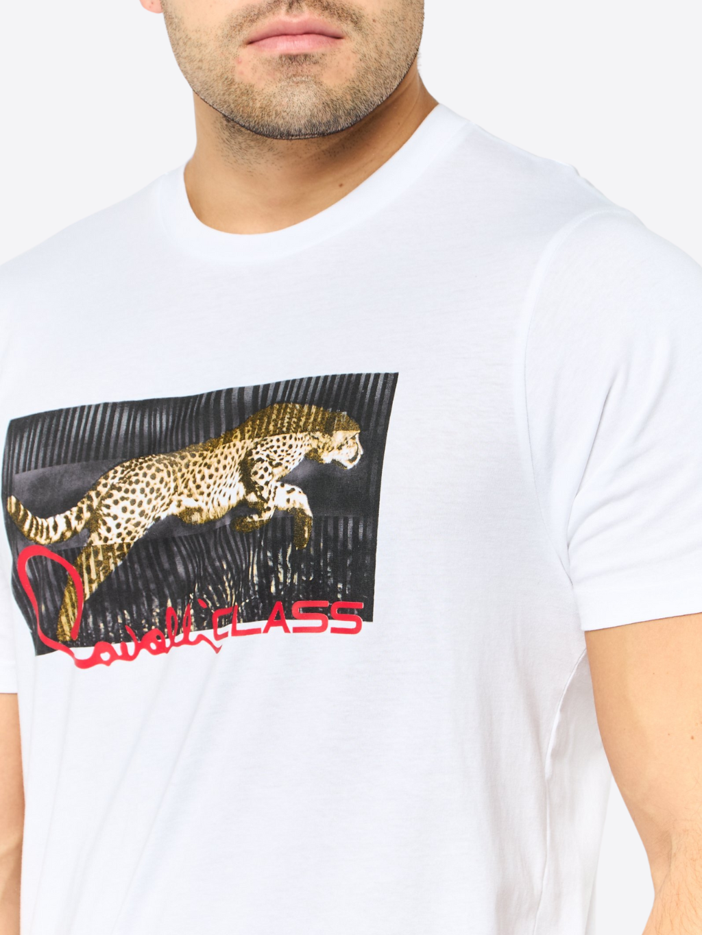 CAVALLI CLASS Leopard II. White tričko Veľkosť: 3XL – Obrázok 4