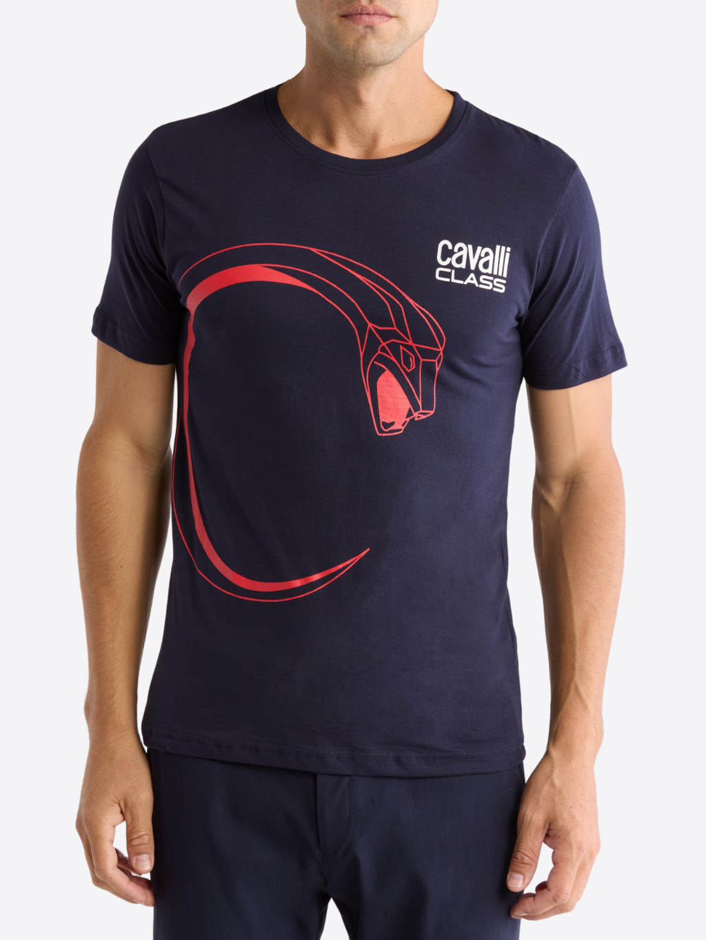 CAVALLI CLASS Snake Navy Blue tričko Veľkosť: L – Obrázok 2