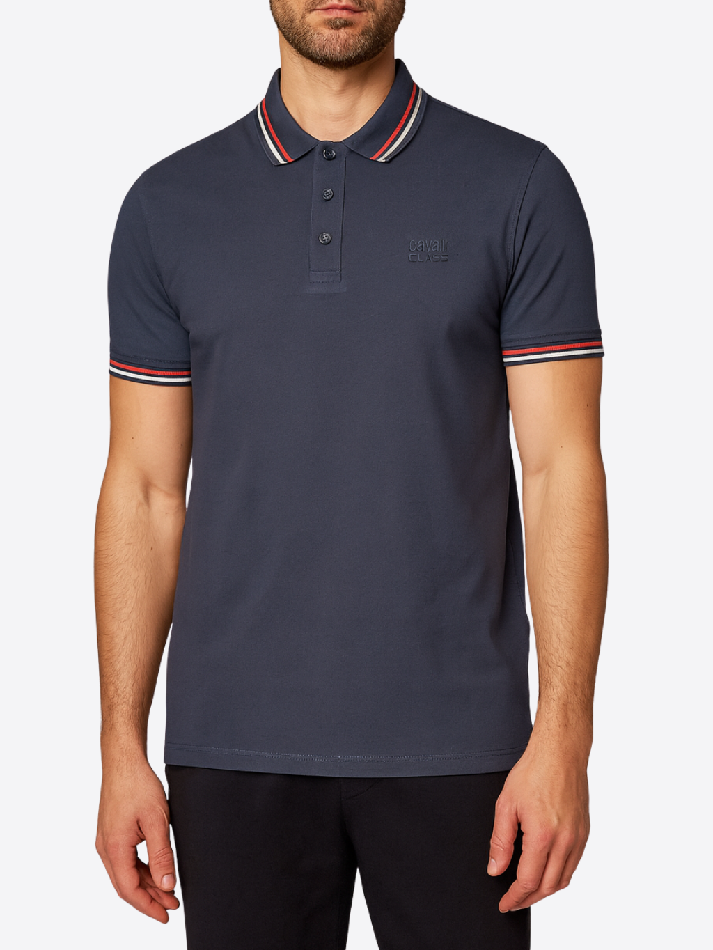 CAVALLI CLASS Louis Navy Blue polo tričko Veľkosť: XL – Obrázok 2