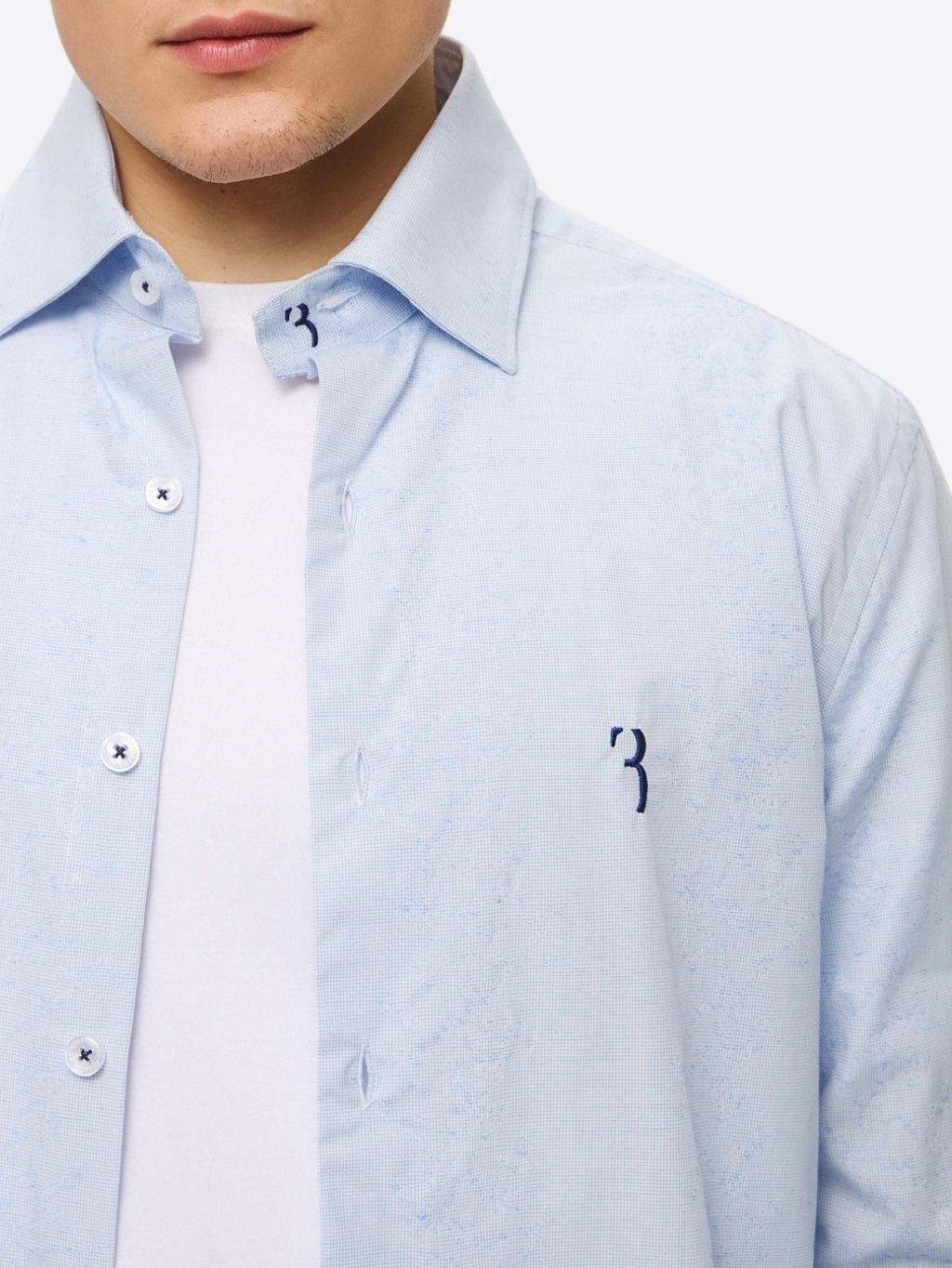 BILLIONAIRE Light Blue košeľa Veľkosť: 4XL – Obrázok 3