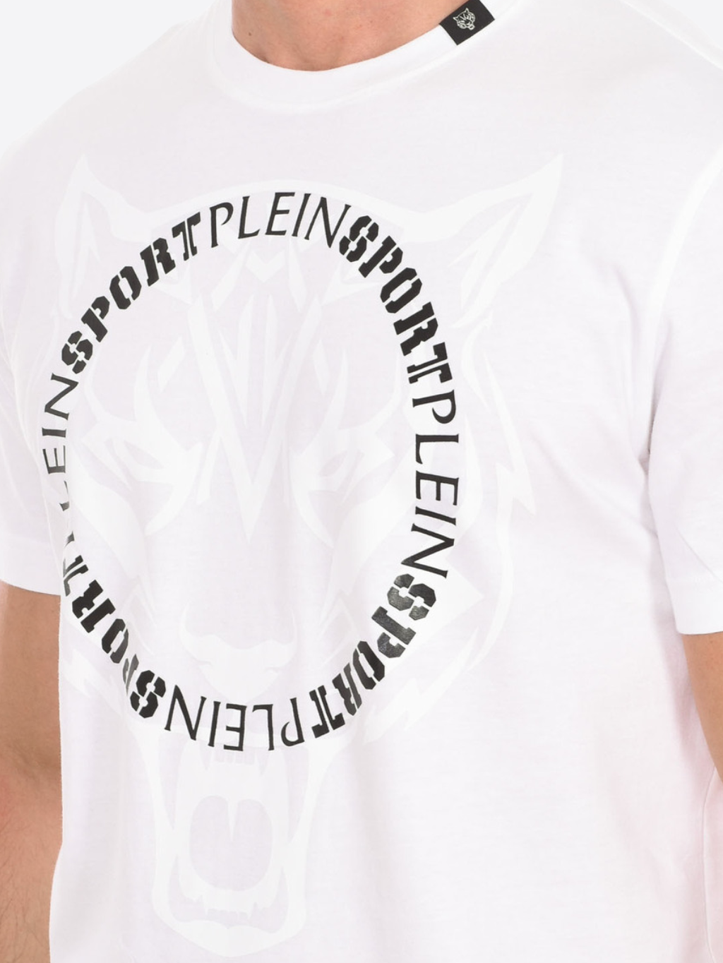 PLEIN SPORT Logo Loop White tričko Veľkosť: XL – Obrázok 3