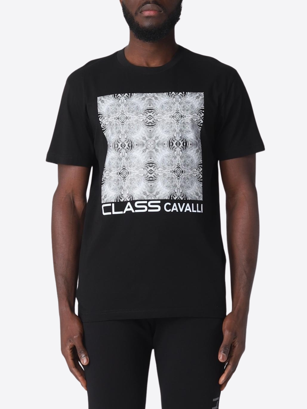 CAVALLI CLASS Graphic Black tričko Veľkosť: L