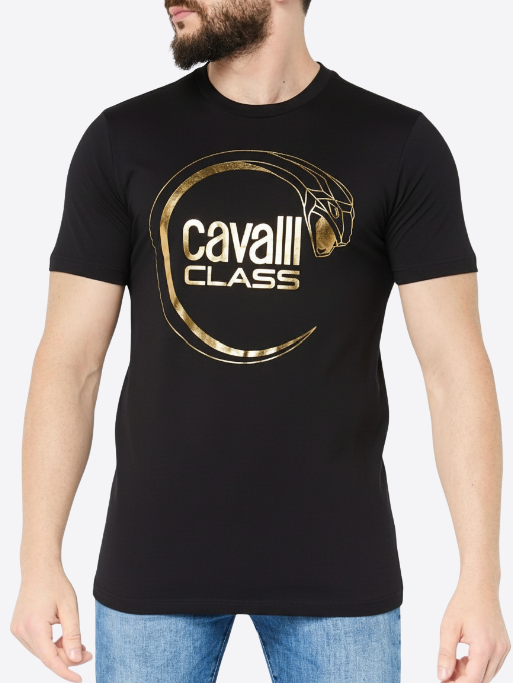 CAVALLI CLASS Snake II. Black tričko Veľkosť: 3XL