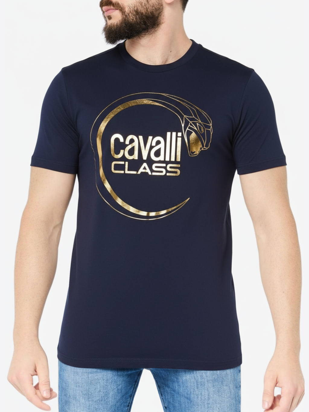 CAVALLI CLASS Snake II. Blue tričko Veľkosť: M